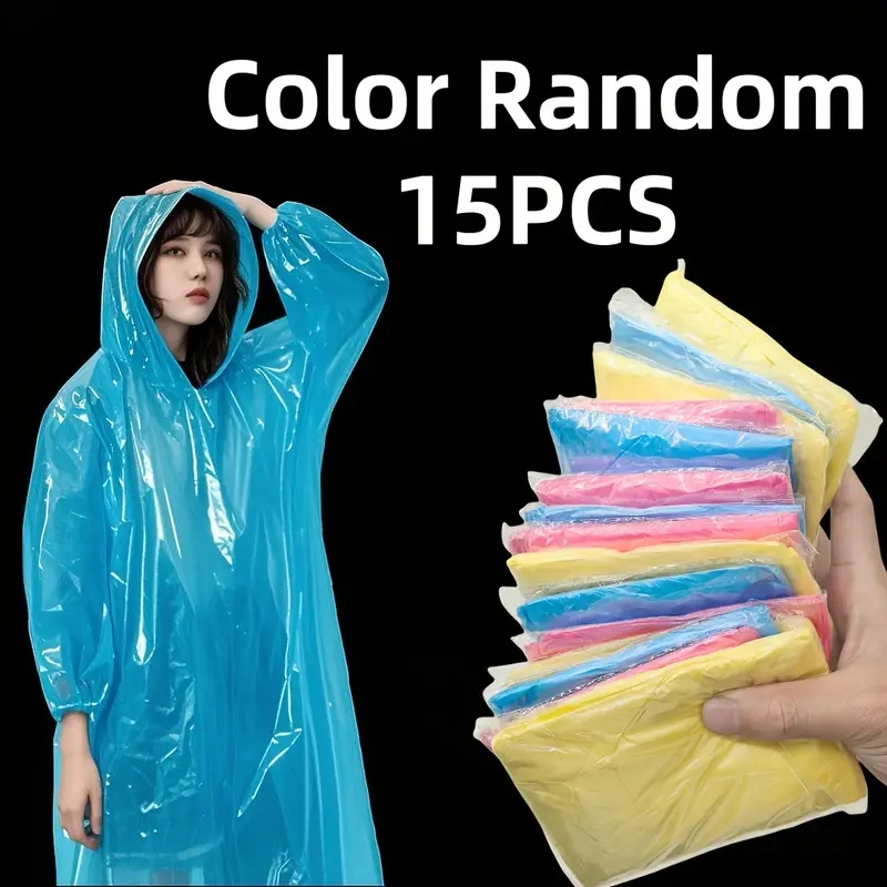 Cycling Gear For Rain - 15/30Pcs Random Color Disposable Transparent Rain