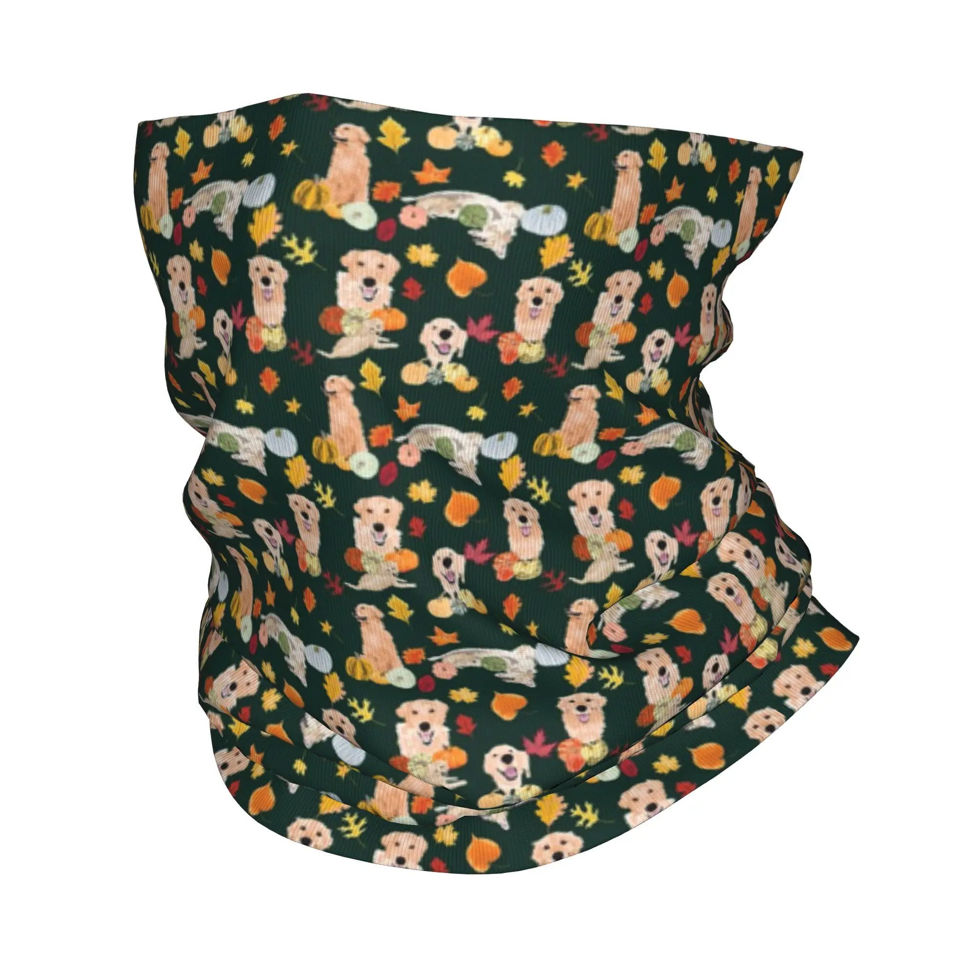 Cycling Headwear - Golden Retriever Fall Green Bandana Neck